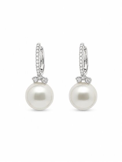 Orecchini Cianfrone Gioielli Donna in Oro bianco Perla MEA234 - MEA234